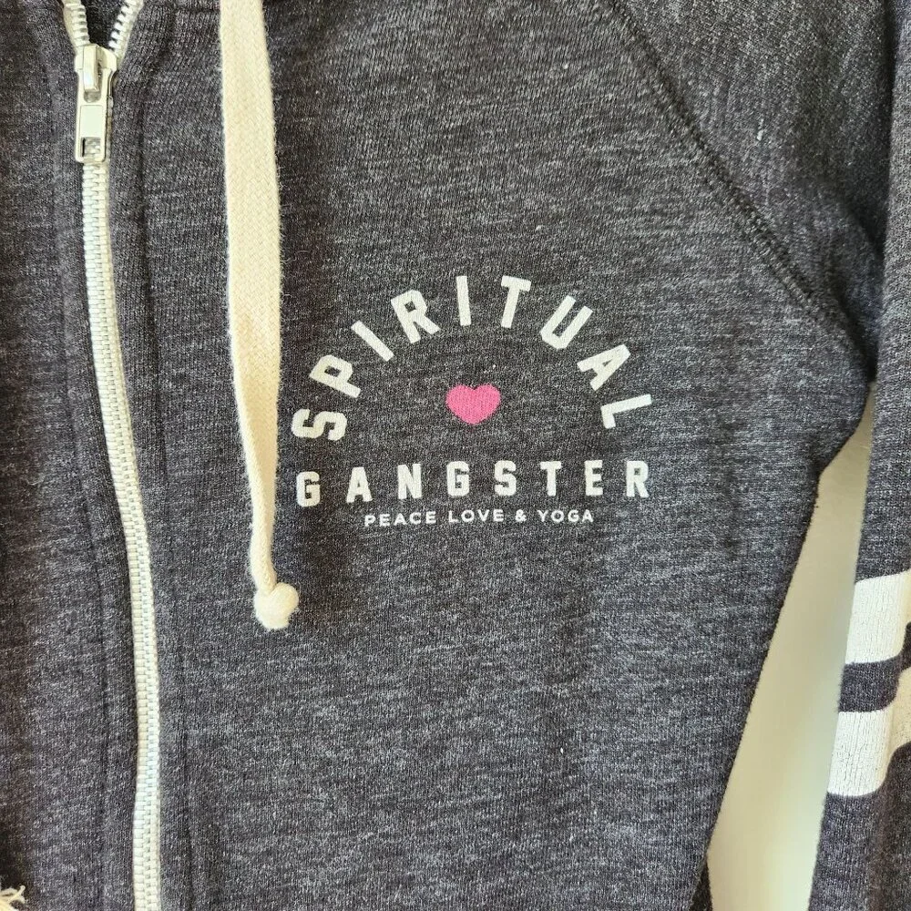 Spiritual Gangster Grey Zip Up Hoodie Small - Picture 3 of 7